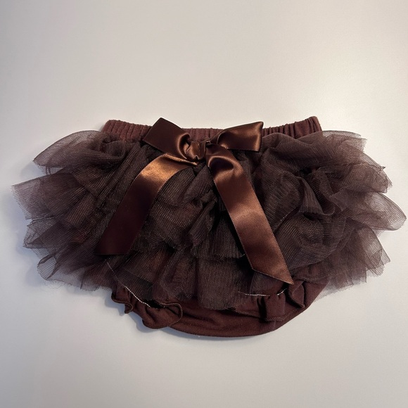 3 - 6 month old baby brown tutu with satin ribbon thanksgiving - Picture 2 of 3
